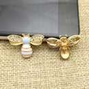 10x Mixed Alloy Bee Rhinestone Embellishment Decorative Flatback Buttons 25mm