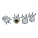 4 * Universal Chrome Crown Car Truck Tire Air Valve Stem Cover Caps Wheel Rims^^