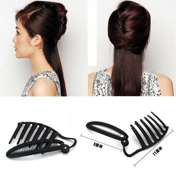 1x Ladies DIY Hair Updo Bun Comb Clip Tool Set For HairTwist Maker Holder Gw