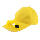 Yellow Solar Powered Fan Summer Sport Outdoor Hat Cap With Solar Sun Power