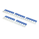 5Pcs TB-1506 15A 6 Postions Pre Insulated Terminal Barrier Strip Blue FT