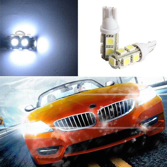 2PCS 194 168 W5W T10 9SMD-5050 LED White Light Car Tail Lamp Bulb Bright A#S