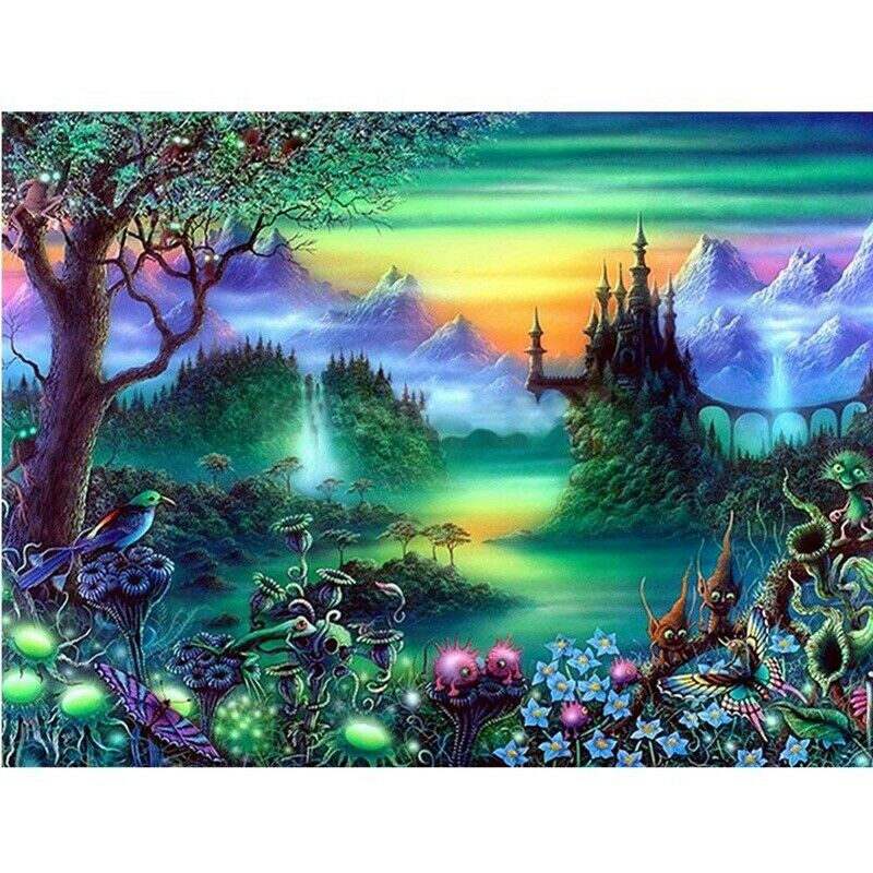 5D Diamond Painting Kits For Adults Fairy Tale Forest Tree Full Drill,Diy C X5I6