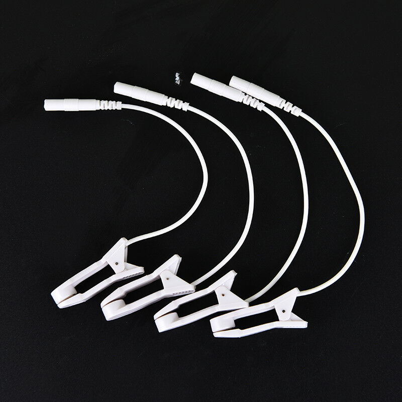 2pcs 2.0mm ear pain relief clip tens electrode lead wire connecting cable  Z