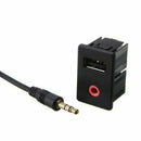 Cars Dash AUX+USB Port Socket Headphone Adapter Chargable Panel Input K KTR