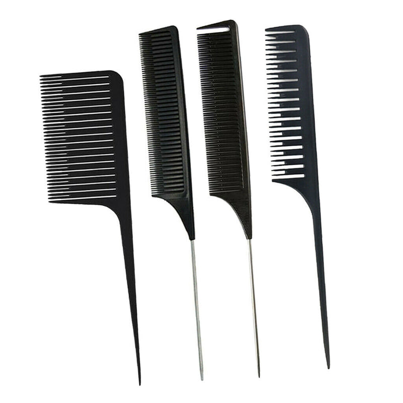 Set of 4 Plastic Sectioning Weave Highlighting Foiling Hair Comb Salon Combs