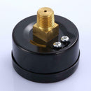 Dry Utility Vacuum Pressure Gauge Blk.Steel 1/4 Center Back -30HG/0PSI