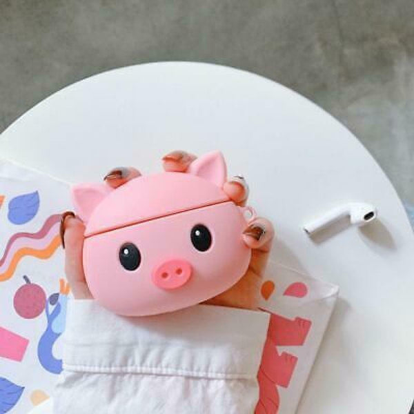 Cute Pink Pig Pattern Protective Cover Shockproof Silicone Case for Airpods 1/2