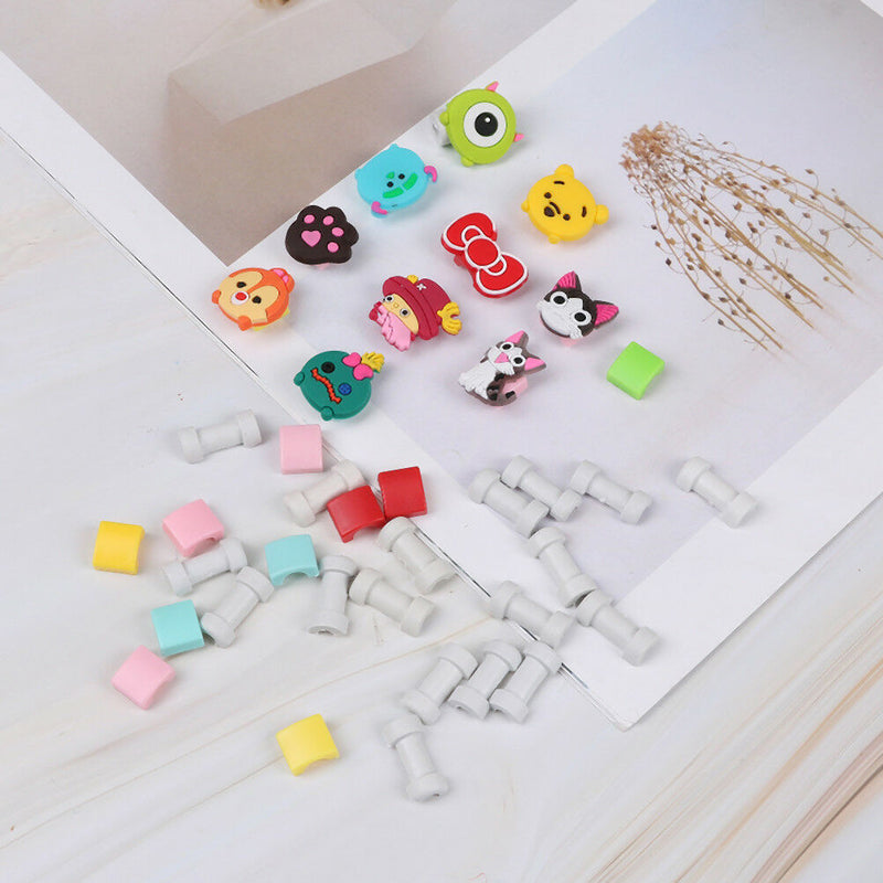 10Pcs Cartoon cable protector for phone cable Winder Cover Organizer Case ME