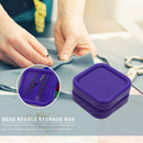 Magnetic Needlework Pins Storage Box for DIY Sewing Needles Case (Purple) A