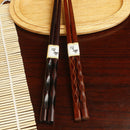 2 Pairs Japanese Chopsticks Wood Non-Slip-Sushi Chop Sticks Sets Chinese Gifts
