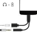 USB C to Earphone Headphone Audio Adapter 2 in 1 Type C Fast Charging + 3.5mm