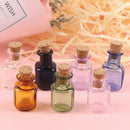 Mini Glass Color Bottles With Stopper Cork Rectangle DIY Little Bottle Xmas  Hn