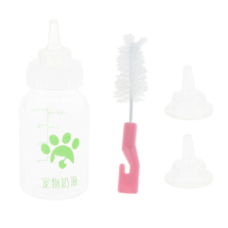 1Set Feeding Nursing Bottle + Nipple + Brush Kit for Pet Dog Puppy Cat Kitten