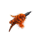 Pet Telescopic Feather Teaser Wand Rod Cat Toys w/Replacement Head (Orange)