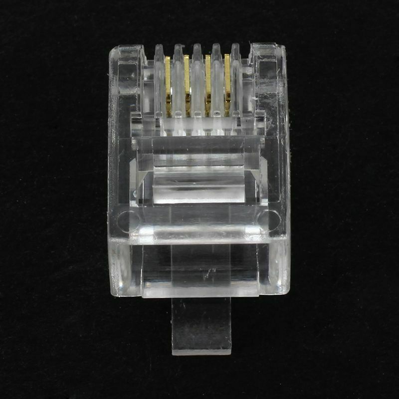 4 Pin RJ11 6P4C Connector Plug for Handset Cable 4 Pcs O4D9