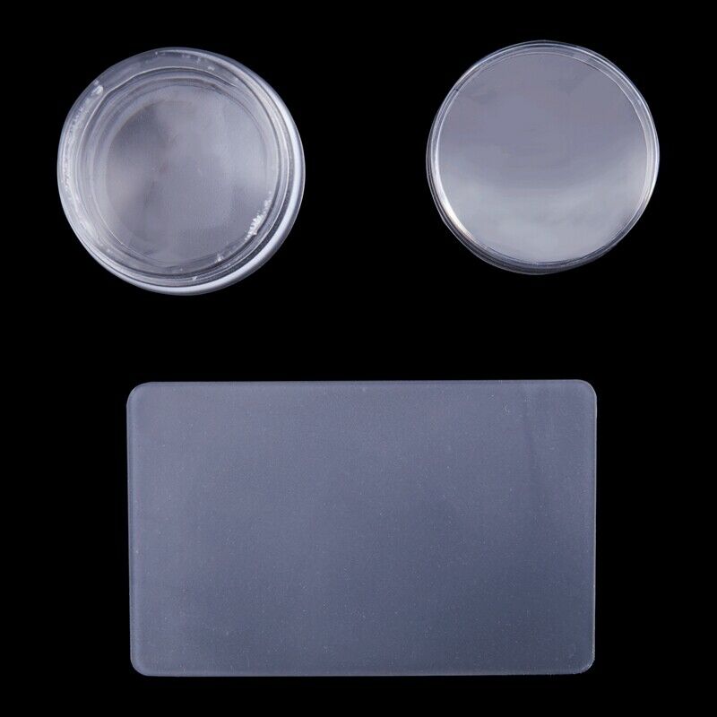 1 Set Scrub Clear Nail Art Seal Printing Big Stamper Stamping Transfer + Sc A4V4