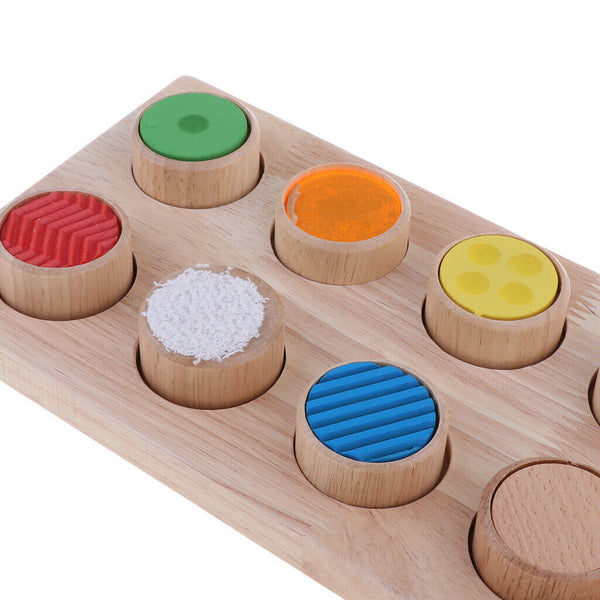 Wooden Textures Tactile Matching Board Sensory Memory Game for Baby Toddlers