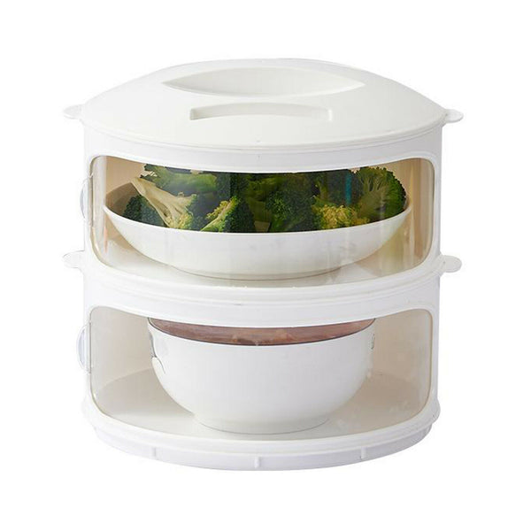 Plastic Food Cover Clear Kitchen Dish Dustpoof Cover Kitchen Tool 2 Tiers