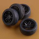 4* Black Rubber Wheels Tires Tyre fit for Hex 12mm RC Off Road Car Buggy On Road
