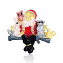 Xmas Brooch Santa Claus Rhinestone Bear Rabbit Collar Pin Badges Jewelry