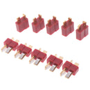 10 pcs/5 pair T Plug Jack Tamiya Connectors Male + Female Deans Connector T JR