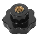 Black Replacement M12 x 50mm Female Thread Knurled Clamping Knob 4 Pcs M9Y5