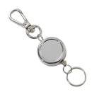 2pcs Retractable Key Chain Badge Reel Recoil Carabiner Holder Backpack Part