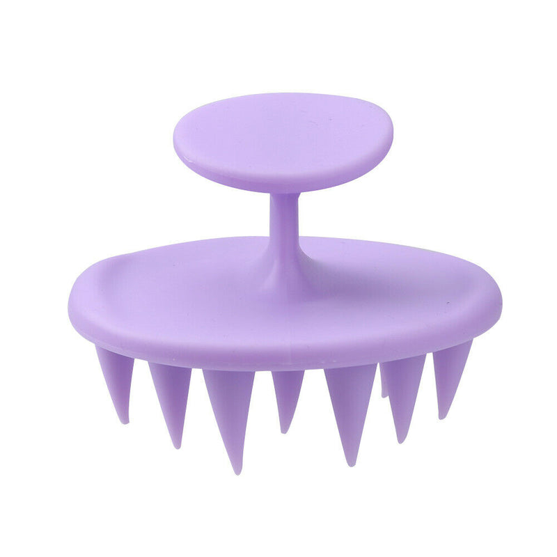Point Tip Silicone Scalp Shampoo Massage Brush Head Acupoint Comb (Purple)