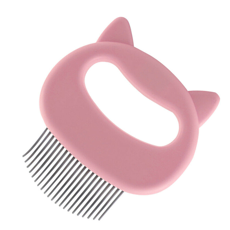 Pet Cat Massage Brush Kitten Removal Loose Hair Grooming Cleaner (Pink) A