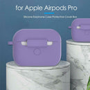 Silicone Earphone Case Protective Cover Box for Airpods Pro (Light Purple) A