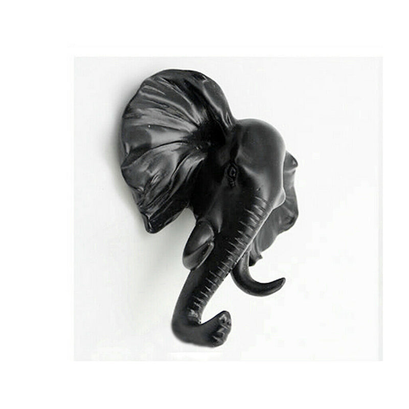 4x Rustic Animal Head Wall Hook Elephant Goat Deer Heavy-duty Cloth Hanger
