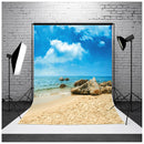 3x5FT Blue Sky Beach Backdrop Vinyl Studio Photography Sea Photo Background Z6K8
