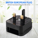 UK 3Pin Travel Plug Adapter Converter European to British Hongkong Socket