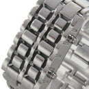 Blue Led Digital Lava Iron Style Metal Sports Watch