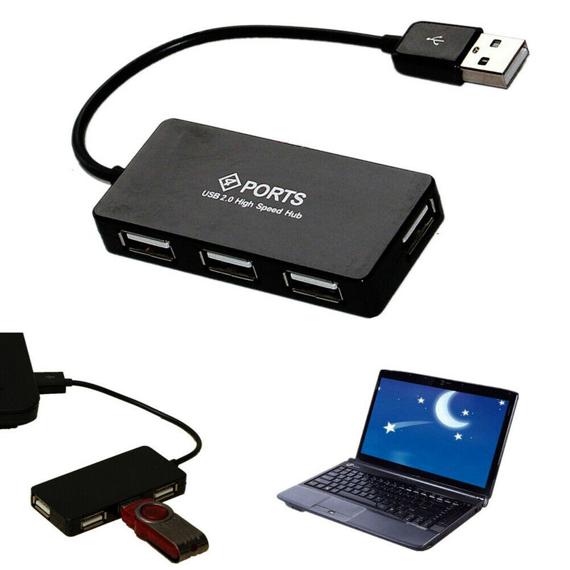 4 Ports High Speed USB 2.0 Hub Multi Splitter Expansion for PC Laptop