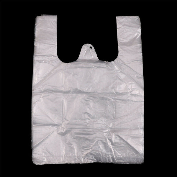 40pcs 20*28cm White Retail Merchandise Supermarket Grocery Plastic Shopping Gw