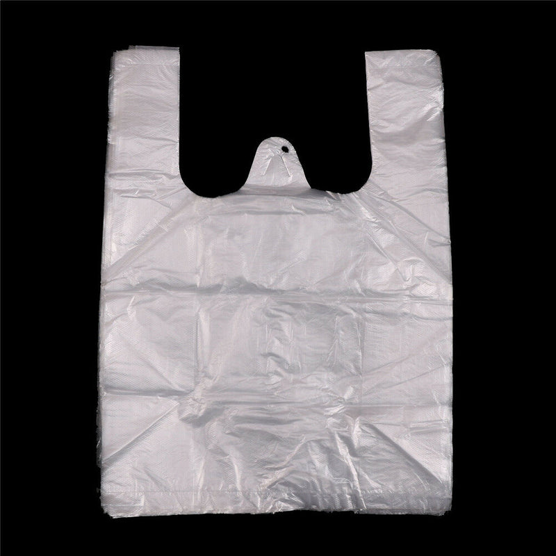 40pcs 20*28cm White Retail Merchandise Supermarket Grocery Plastic Shopping Gw