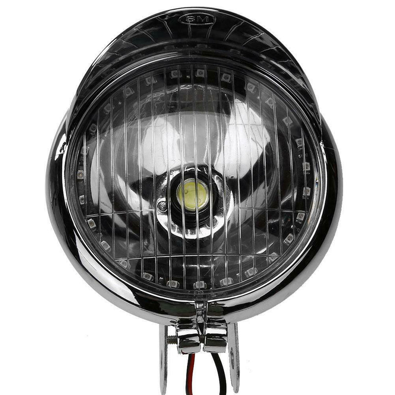 Motorcycle LED Headlight Passing Light Angel Eye 12V Spot Lamp Universal
