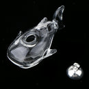 2pcs Mini Clear Shark Glass Vial Pendant