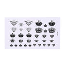 1X Diamonds and Crowns Temporary Tattoos Arm Leg Waterproof Tattoo Stickers 3C