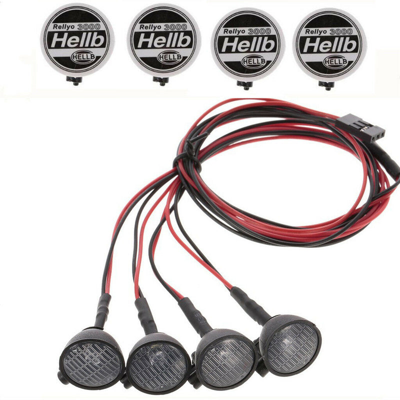 4 LED Light Kit White for 1/10  Redcat Rc4wd Axial Scx10 D90 D110 Car