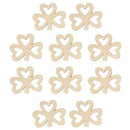 10pcs Hollow 3 Leaves Shamrock Wood Pendant DIY Ireland St.Patrick Decor A