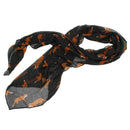 Long Cute Fox Printed Scarf Lady Womens wrap Shawl Soft Scarves (Black) S3O2