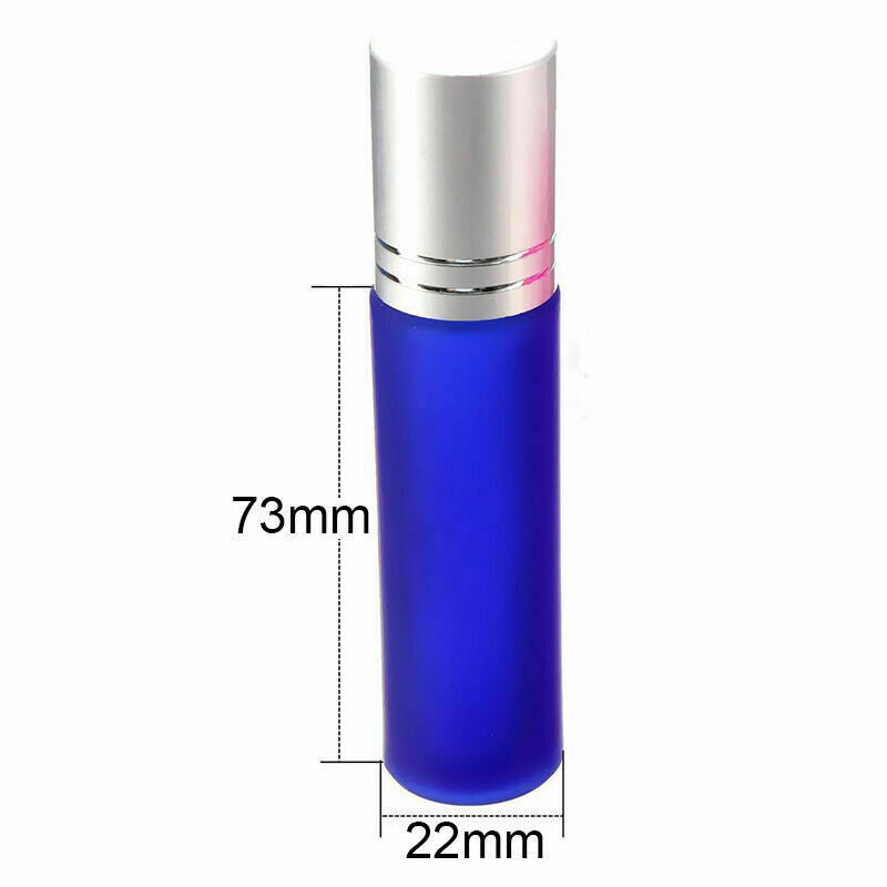 5x 10ml Gradient Glass Roll on Bottle Metal Roller Ball Essential Oil Bottles