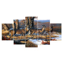 5pcs Unframed Modern Art Oil Painting Deers Huge Home Wall Art Decor On PVC