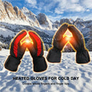 Winter Electric Heated Glove Rechargeable Battery Warm Hand Sport Black+Gray