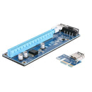 PCI-E 1X to 16X Extender Riser Card 4Pin USB3.0 Cable for Mining