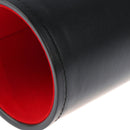 1PC Black/Red Leather Dice Cup Felt Lining Quiet Shaker for Playing Dice Game