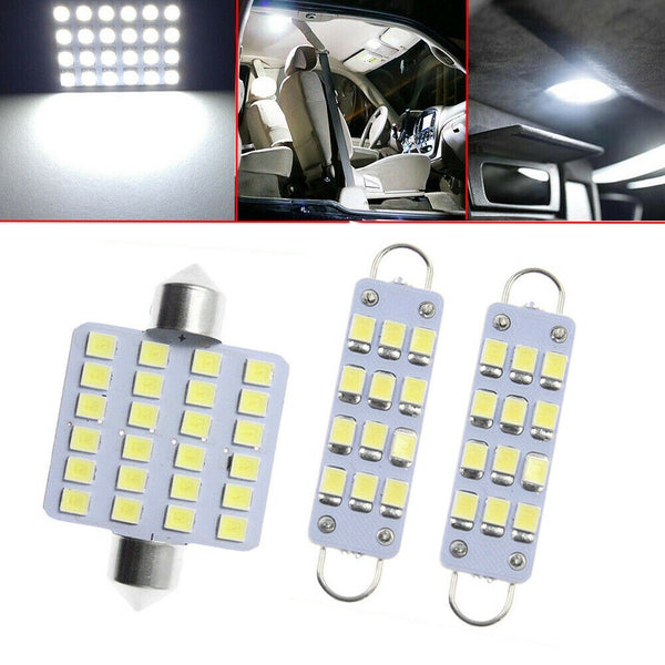 1 Set Car Interior Map Dome Light Lamps 12V 6000K White LED Bulb Car Accessories